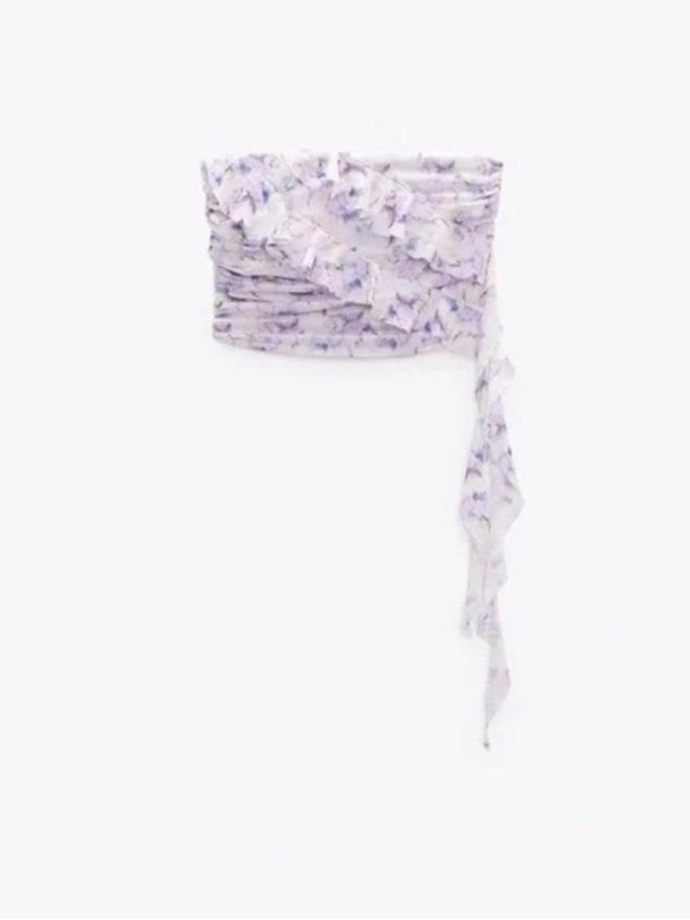 Zara Lavender Floral Ruffle Wrap Scarf